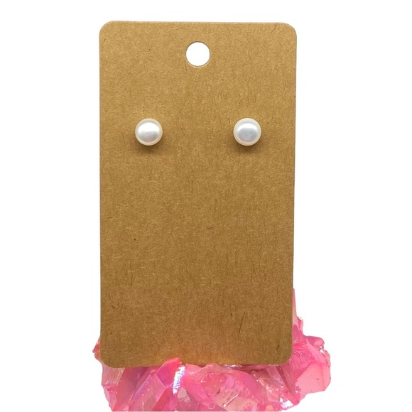 Freshwater Pearl Stud Earrings 925 Sterling Silver Post Stud Genuine Pearls - Picture 7 of 11